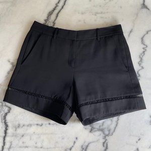 Rebecca Taylor Satin Shorts with Hem Detailing